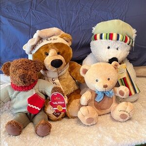Plush Teddy Bear Toy Bundle - Brown, Tan, White - Soft Cuddly Companions